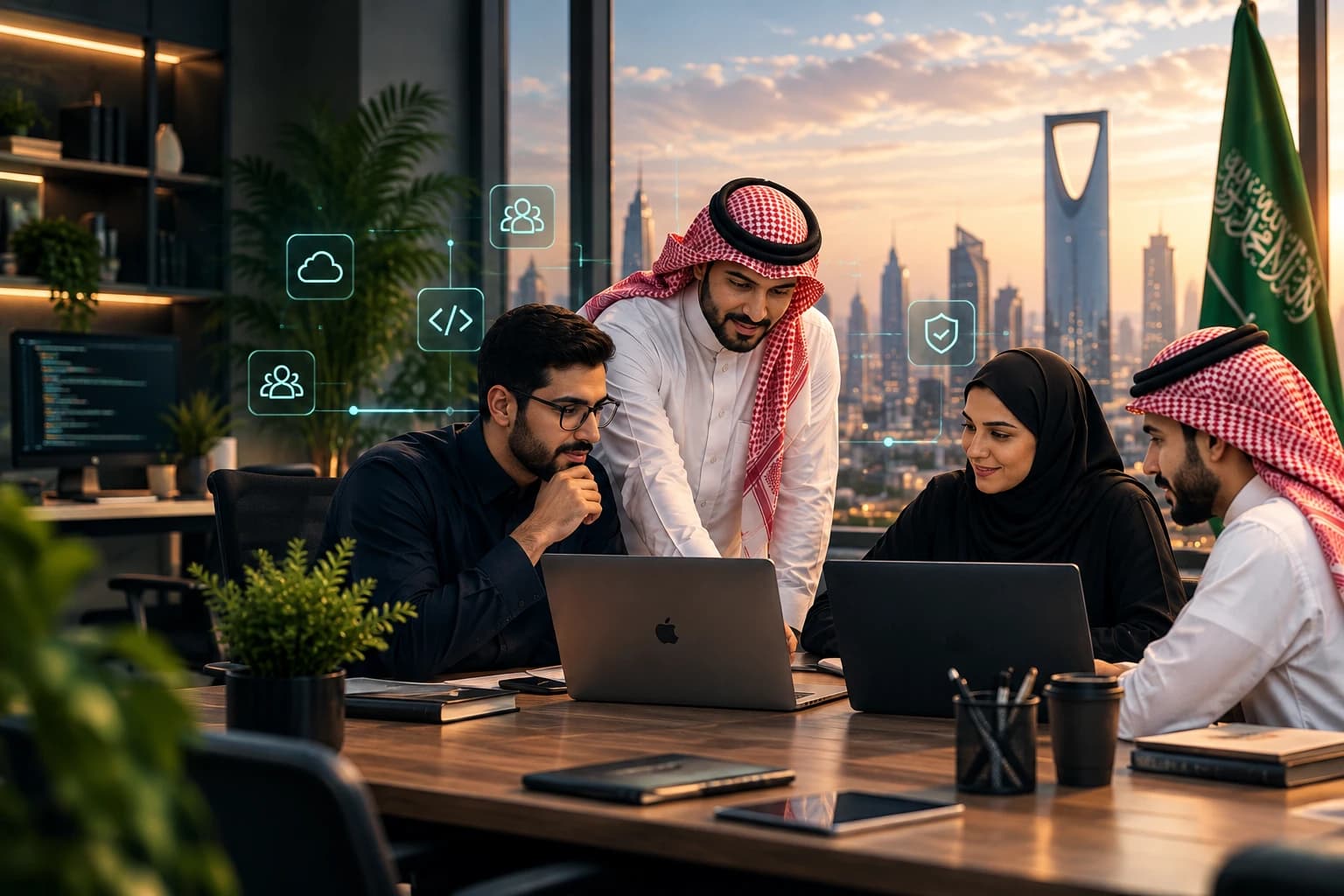 فريق يعمل على تطوير حلول برمجية
